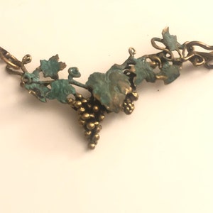 Brutalist Richard Kaish Bronze GRAPE VINE Choker Collar Bib Necklace