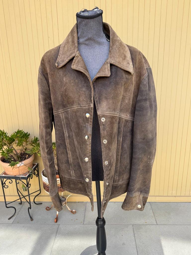 60s Buffalo Suede Leather Vintage Jacket Size Large - Etsy