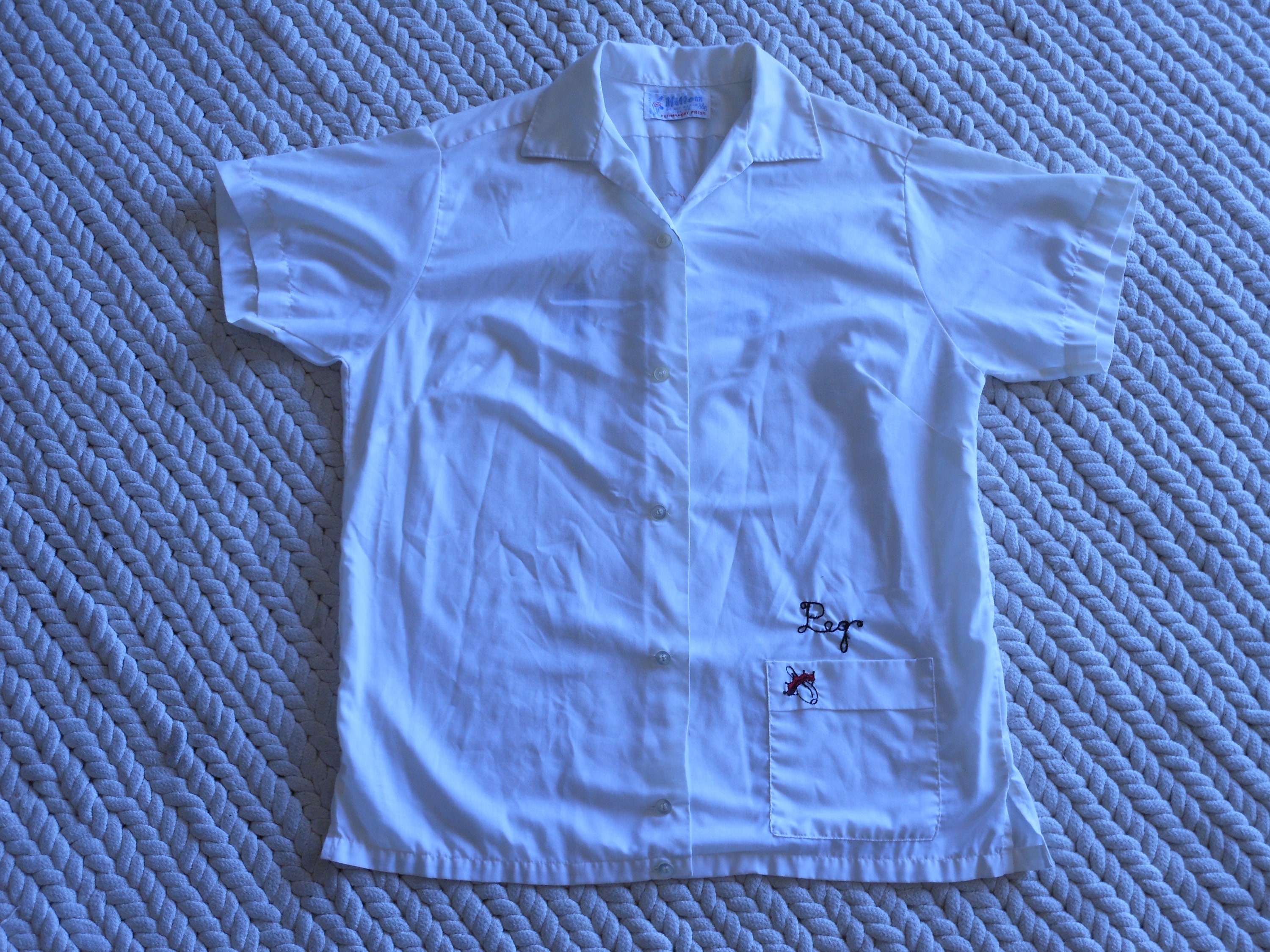 Embroidered Peg Vintage Bowling shirt with Patches Button Up Etsy