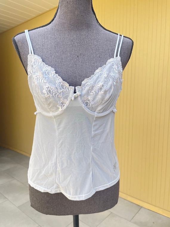 Buy Gray Lace Underwire Camisole Sheer Cami Bra Top by Skin to