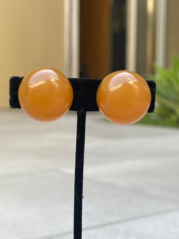 Butterscotch Bakelite Dome Earrings