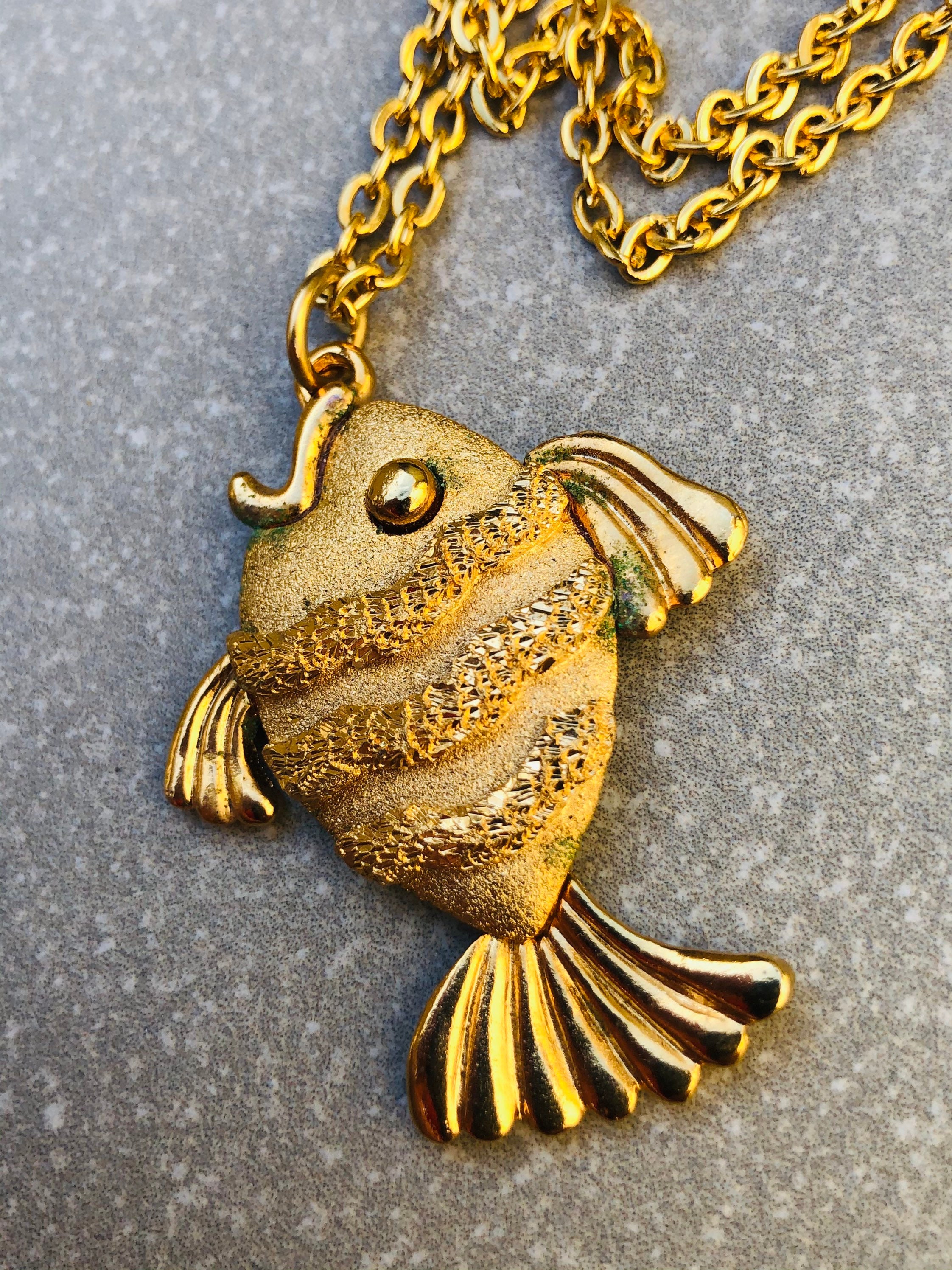 Vintage fish necklace discount