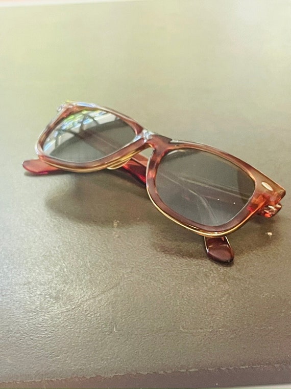 Vintage Brown Tortoise Shell Sunglasses Gray Lens… - image 5
