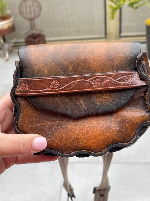 Leather Tooled Belt Pouch Holster Carrying Case Belt … Gem