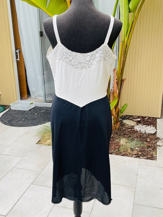 Vintage Vanity Fair Lace Tuxedo Slip Dress 36 - image 6