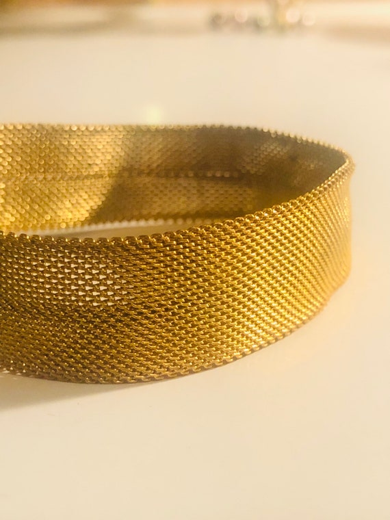 LISNER Gold Mesh Buckle Bracelet with Rhinestones - image 4