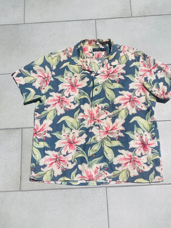 Polo Ralph Lauren Floral Linen Shirt Size XL - image 2