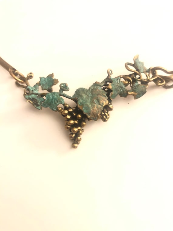 Brutalist Richard Kaish Bronze GRAPE VINE Choker … - image 3