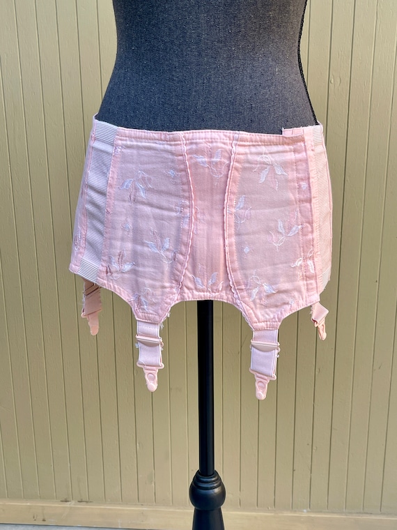 1950s Deadstock Salmon Pink Girdle Belt