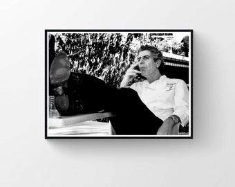 Affiche rétro du chef Anthony Bourdain, art mural cuisine (téléchargement numérique)