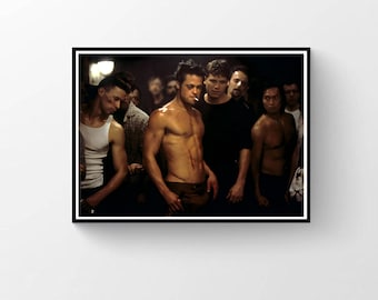 Fight Club Movie Poster, David Fincher Film, Vintage Wall Art