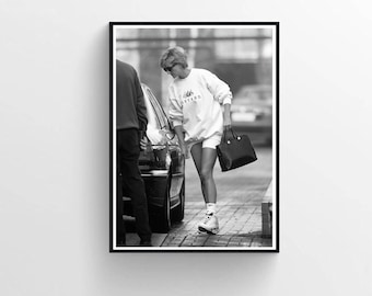 Princess Diana Fashion Print, Black and White Photography, Vintage Wall Art (Digital Download)