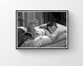 Audrey Hepburn 'Breakfast at Tiffany's' Movie Poster, Vintage Bedroom Decor