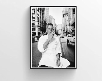 Impression du chef Anthony Bourdain, art mural cuisine rétro (téléchargement numérique)