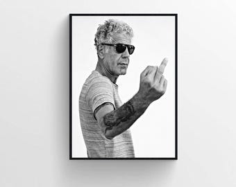 Anthony Bourdain Photography Print, Retro Kitchen Decor (Digital Download)