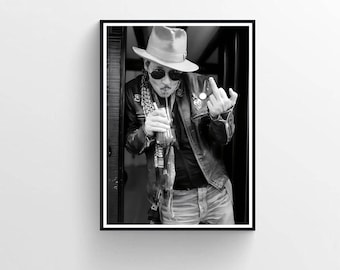 Johnny Depp Photography Print, Vintage Retro Wall Art (Digital Download)