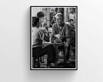 Impression de photographie d'Anthony Bourdain, art mural cuisine rétro (téléchargement numérique)