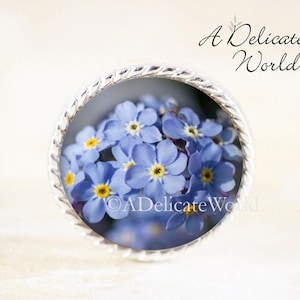 Forget Me Not Brooch Silver Flower Pin, Blue Wildflower Brooch, Blue Flower Jewelry Pin, Forget-Me-Not Jewelry Brooch, Wildflower Jewelry image 1