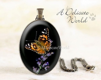 Butterfly Necklace, Gardening Gift for Gardeners, Painted Lady, Nature Photography Jewelry, Garden Pendant, Unique Present for Mom