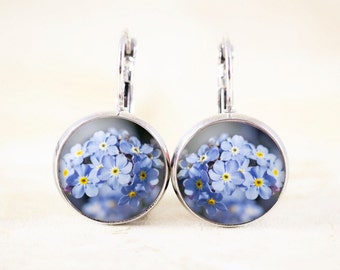 Forget Me Not Earrings, Grief Jewelry for Women, Forget-Me-Not Gift for Remembrance