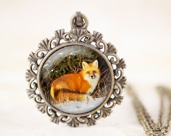 Fox Jewelry Necklace - Animal Jewellery, Wildlife Photography Pendant, Red Fox Necklace, Nature Pendant, Woodland Jewelry, Woodland Necklace