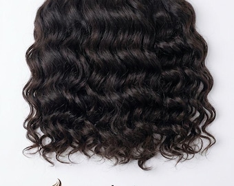 Extension di capelli umani grezzi, colore naturale, non trattati, trama ondulata, 300 grammi