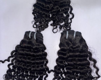 Extension di capelli umani indiani ricci non trattati, grezzi – Extension Remy nere naturali – Fascio di capelli umani indiani per la realizzazione di parrucche – 300 grammi
