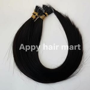 Nano Rings Extensions van echt haar voor dames Natuurlijke zwarte Remy-haarverlenging