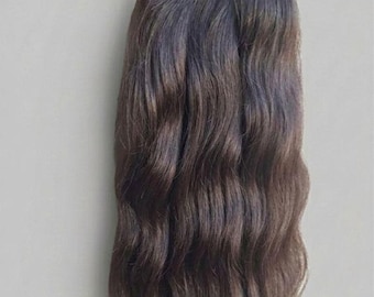 Virgin Raw Wavy Hair Bulk - Natural  Unprocessed Indian Temple Hair| 300Gram (3Bundle )