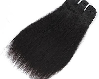 Extension di capelli vergini indiani - Extension di capelli umani grezzi - Colore nero naturale