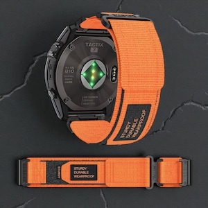 Handmade 22mm 26mm Nylon Watch Strap for Garmin – Two-Section Mountain Nylon Loop with Velcro Closure, Quick Adjust Outdoor Band