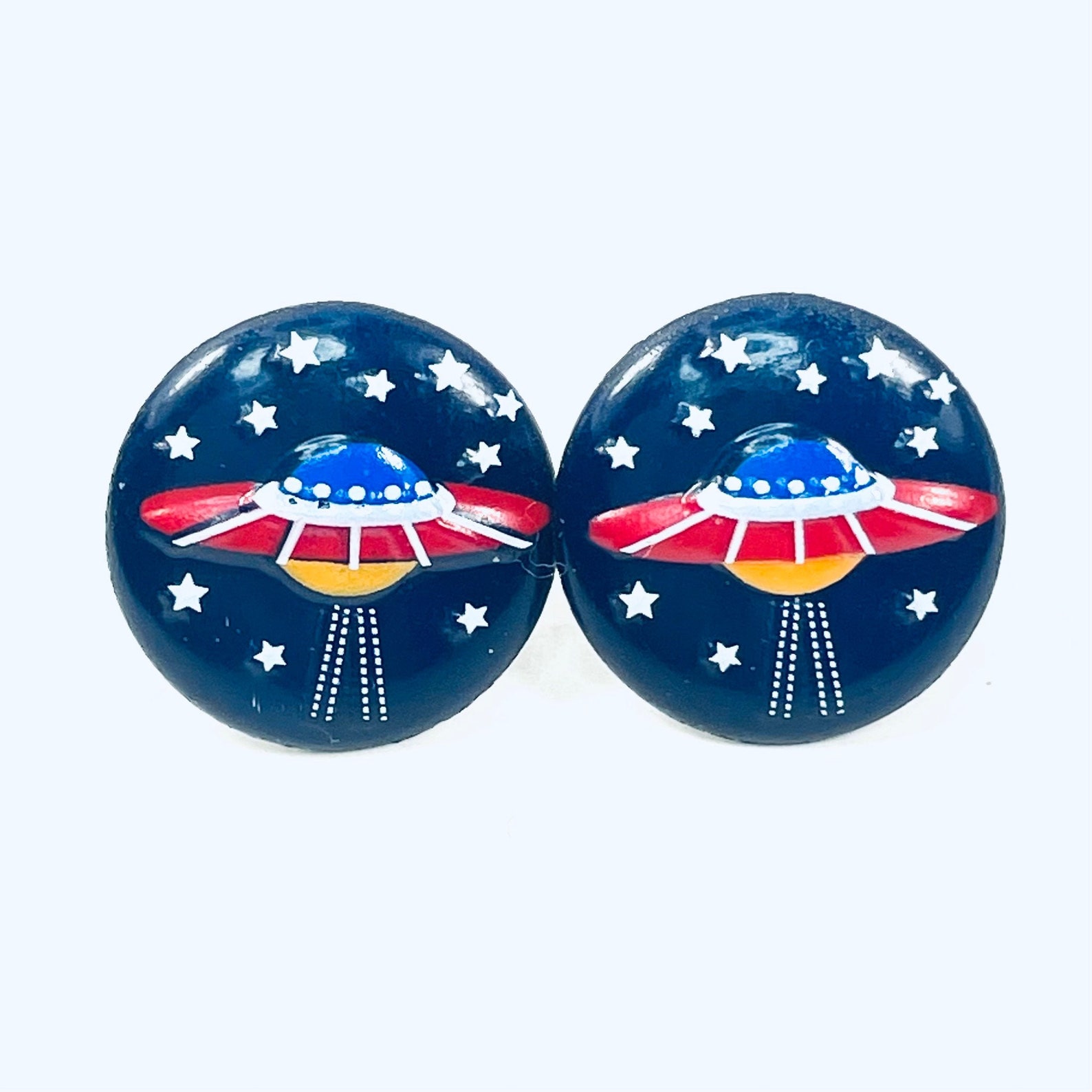 UFO Stud Earrings Flying Saucer Earrings Space Stud Earrings Etsy New
