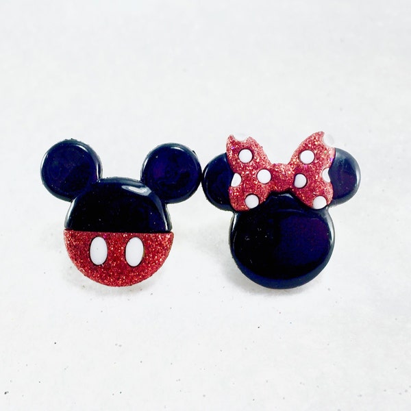 Disney Earrings, Mickey Mouse Earrings, Minnie Mouse Earrings, Disney Jewelry, Disney Vacation Earrings, Mouse Ears, Disney Honeymoon Ears