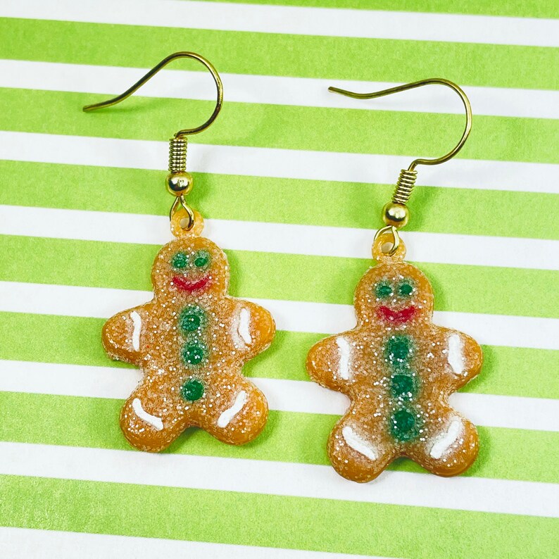 Sugar Cookie Earrings Christmas Gingerbread Man Earrings Etsy