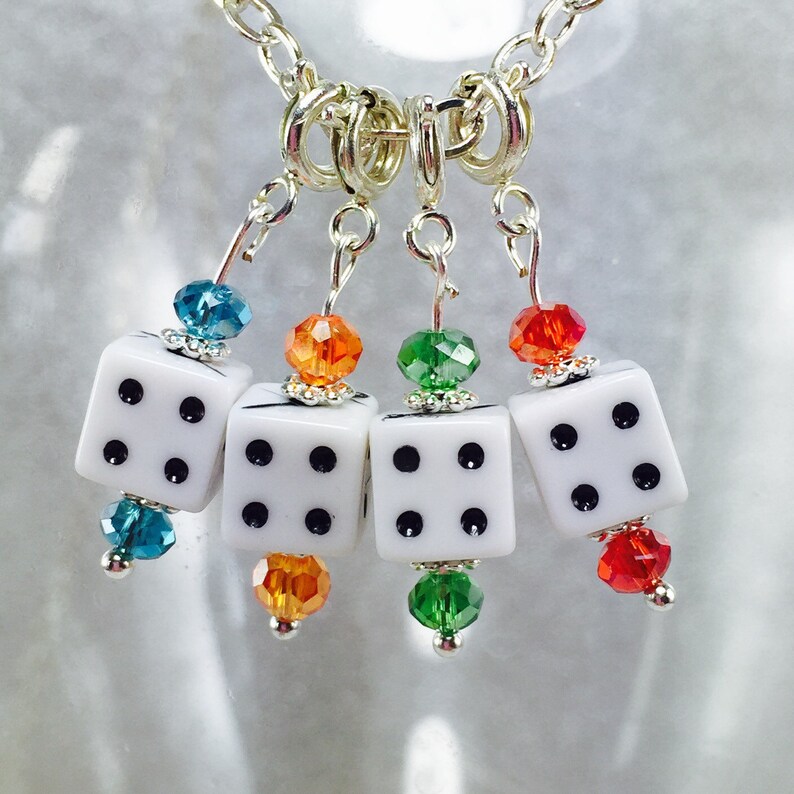 Bunco Charm Dice Pendant Dice Crystal Jewelry Bunco Prize Etsy
