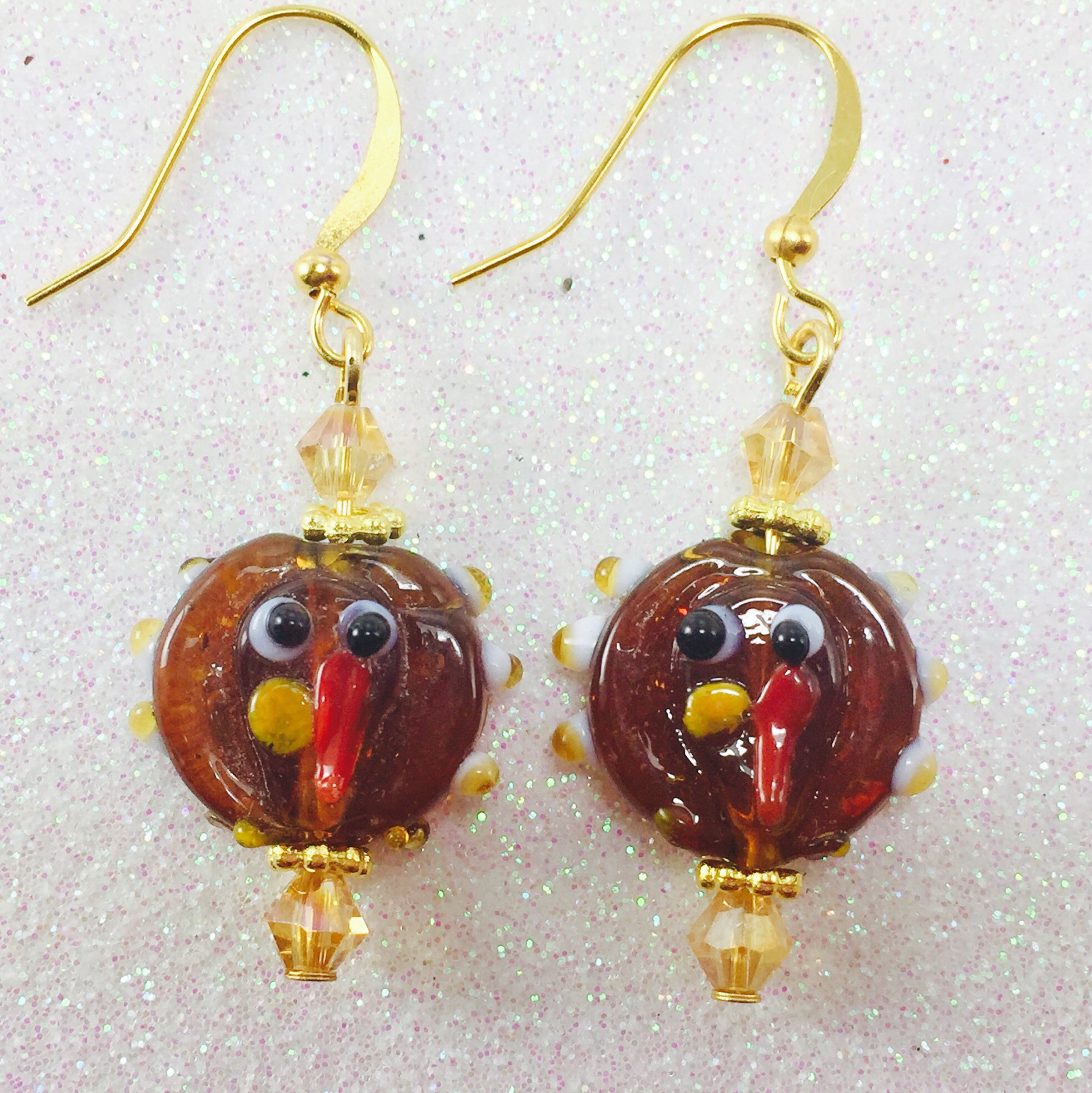 thanksgiving plate earrings