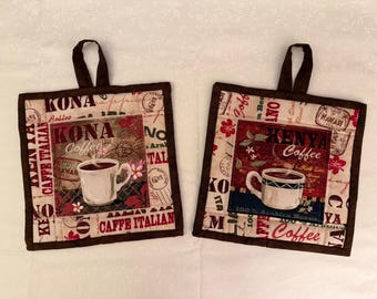 Quilted pot holders - set of two