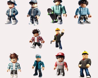 Roblox PNGバンドル、Tシャツやマグカップ用のゲーム関連クリップアート（デジタルダウンロード）