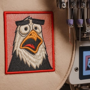 Rolig chockad örn tecknad broderidesign (digital nedladdning)