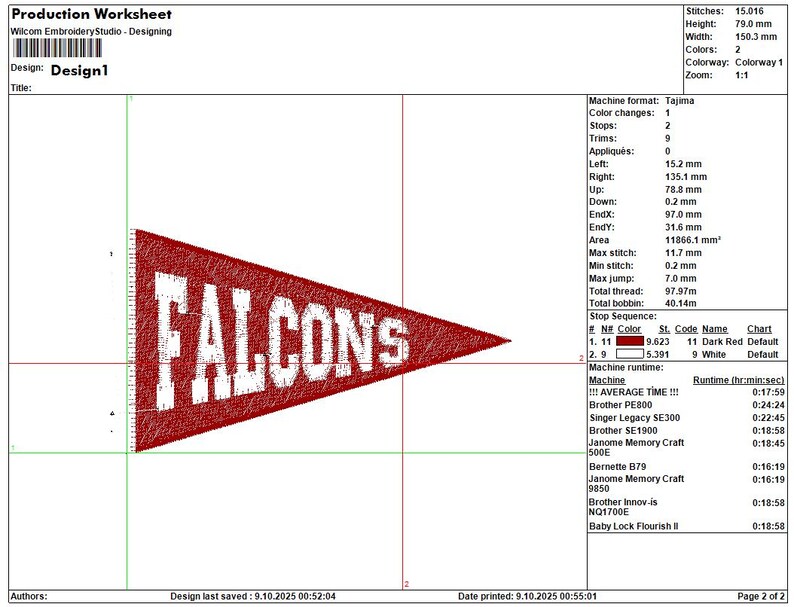 Falcons Letter Falcons Pennant Embroidery Design - Bird Mascot Team Flag Digital File ...