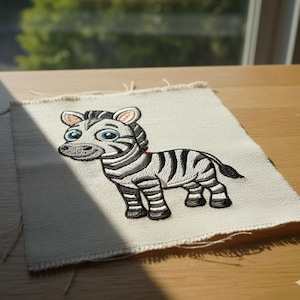Zebrabroderidesign – Söt safaridjursmaskinbroderifil 5 storlekar, 6 format Dst Pes Emb Jef Vp3 xxx