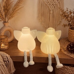 Paulinchen Schutzengel – 3D-gedrucktes Engel-Licht aus PLA • Geschenk zur Geburt, Kommunion, Taufe & Geburtstag • Weihnachtsdekoration LED