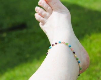 Boho Anklet Colorful Shades Anklet Boho Swimmers Jewelry Bohemian Jewelry