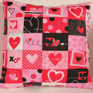 12x12 Checkerboard Hearts Decorative Pillow image 1