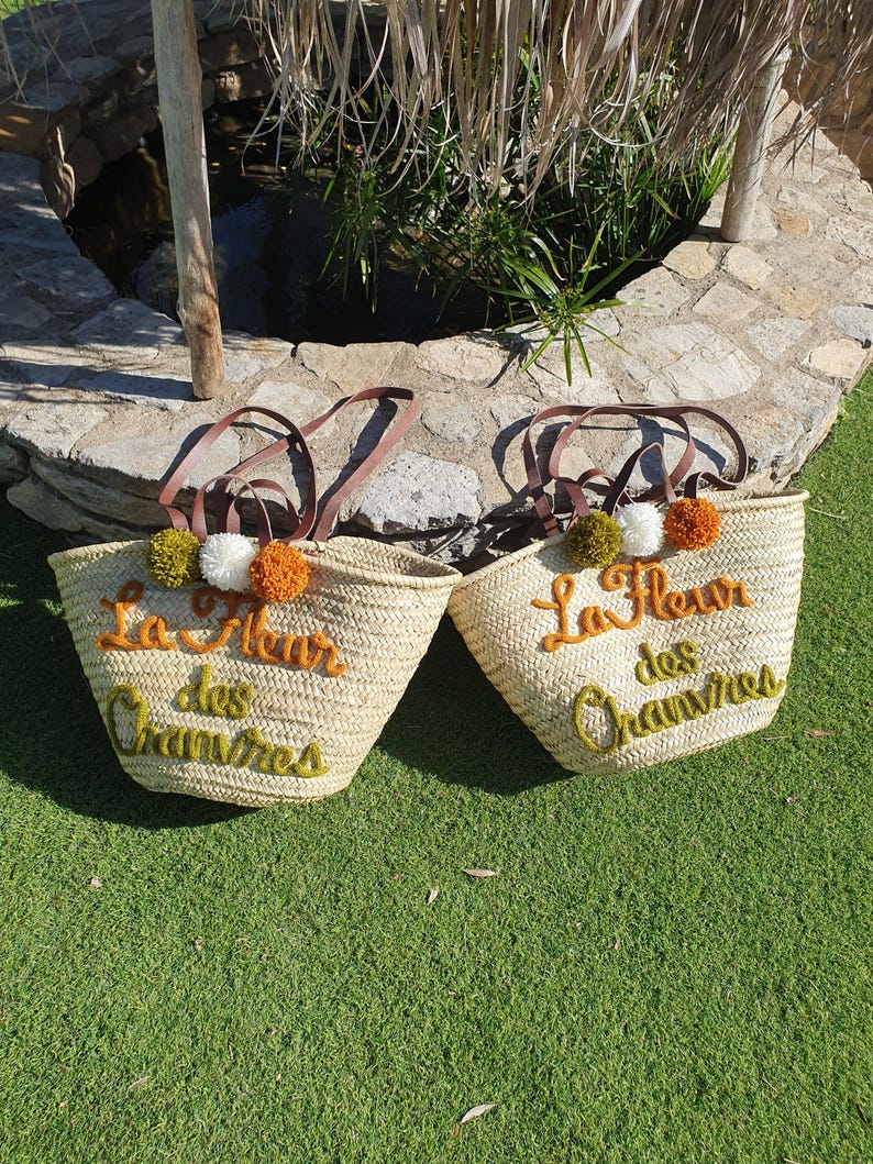 Large customizable knitted wicker beach basket image 13