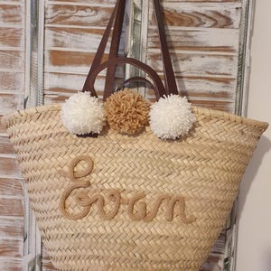 Large customizable knitted wicker beach basket image 18