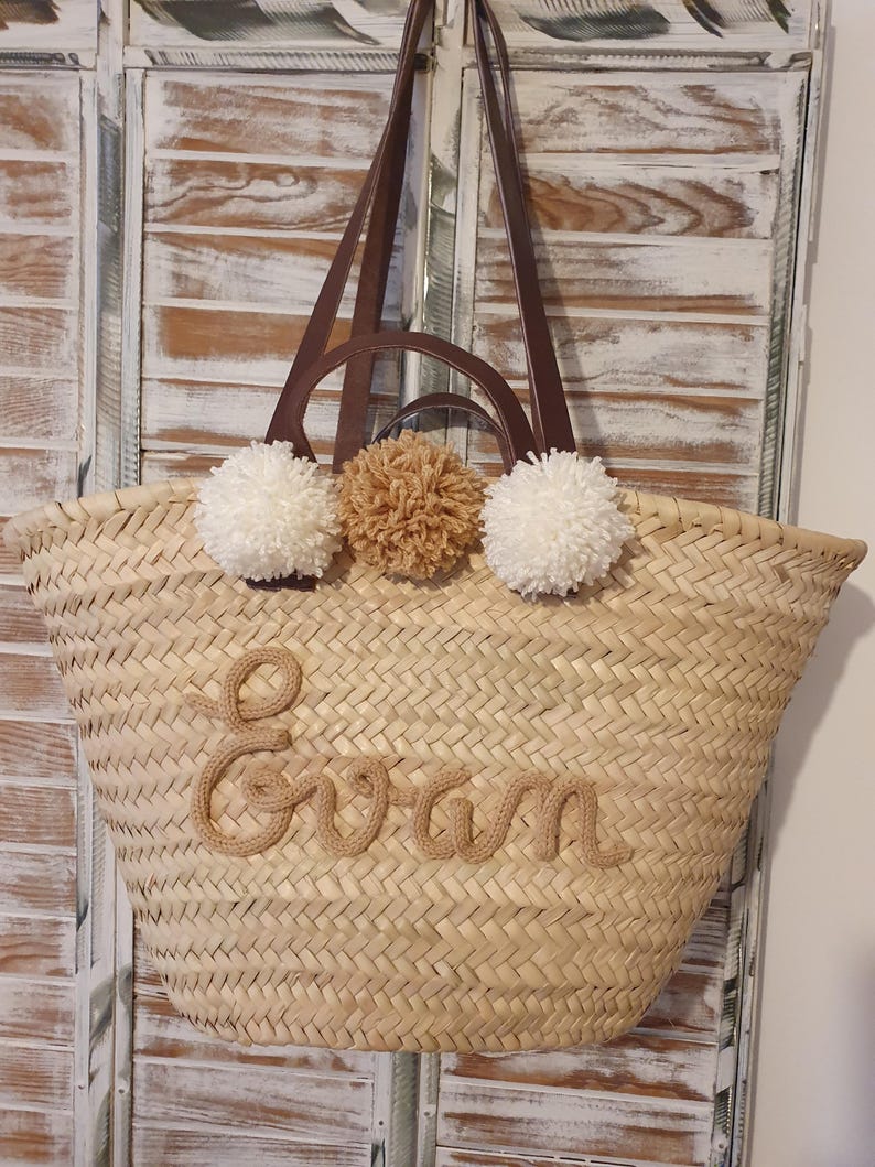 Large customizable knitted wicker beach basket image 18