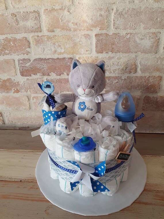 Gateau De Couches Cadeau Naissance Ou Bapteme Garcon Etsy
