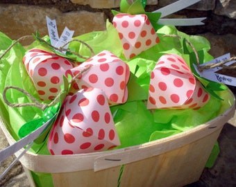 Set of 25 DIY "strawberry" christening, wedding and communion favor boxes