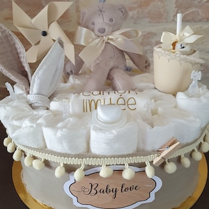 Torta di pannolini regalo nascita o battesimo per maschietto, femminuccia o misti